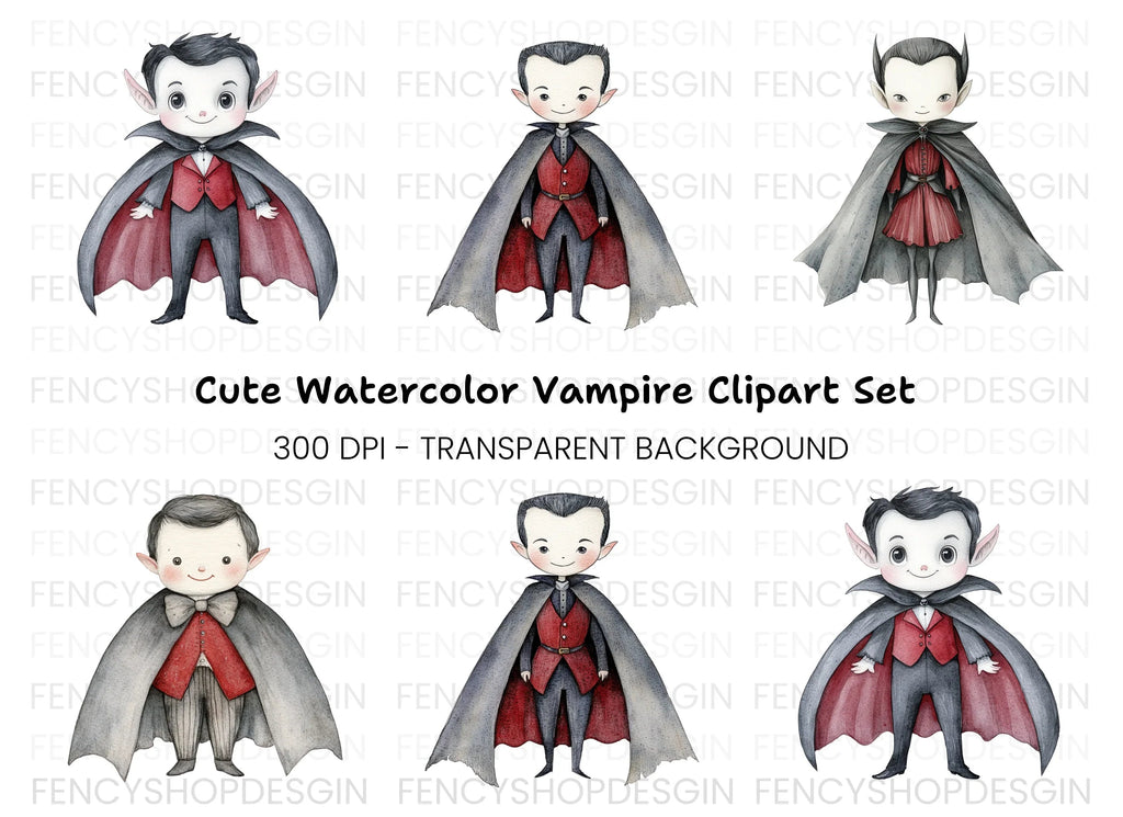 Cute Vampire Clipart Bundle