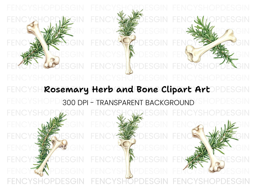 Rosemary and Bone Clipart Bundle