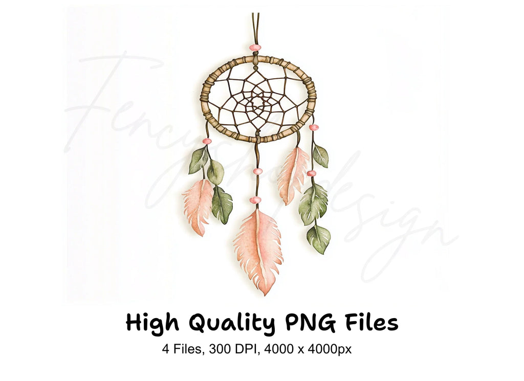 Boho Dream Catcher Clipart Bundle