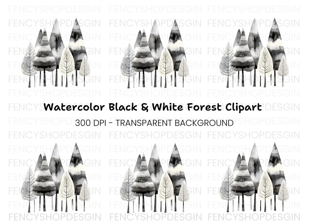 Forest Trees Clipart Bundle
