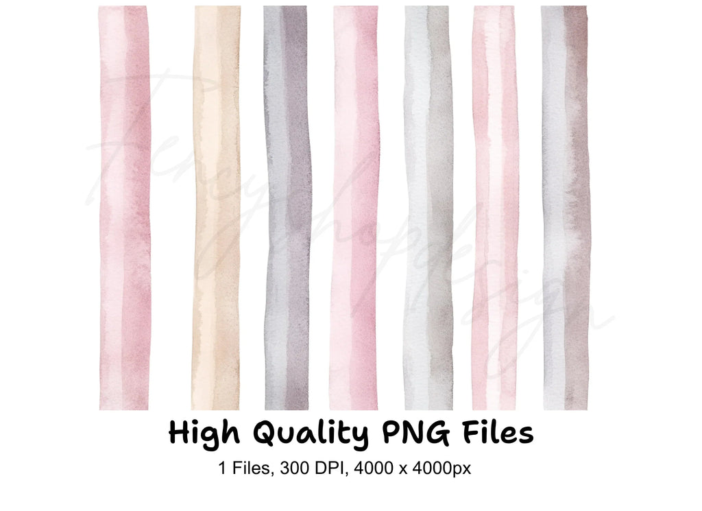 Pastel Stripes Background Clipart Bundle