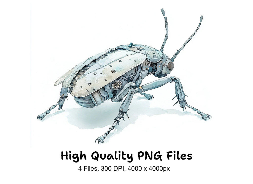 Futuristic Robot Insect Clipart Bundle