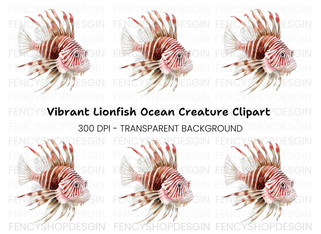 Vibrant Lionfish Clipart Bundle