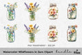 Wildflowers in Jars Clipart Bundle