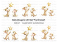 Little Dragons with Stars Clipart Bundle