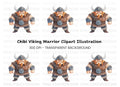 Chubby Viking Warrior Clipart Bundle