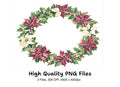 Poinsettia Wreaths Clipart Bundle