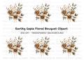 Elegant Brown Floral Arrangement Clipart Bundle