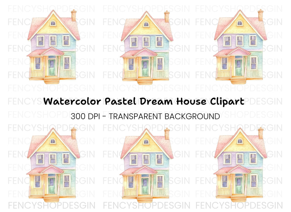 Pastel House Clipart Bundle