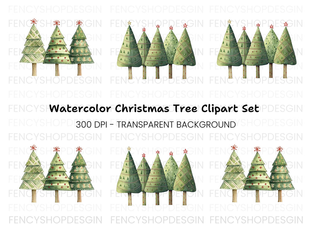 Christmas Tree Clipart Bundle