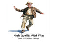 Happy Elderly Men Dancing Clipart Bundle