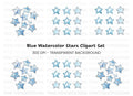 Sparkling Blue Star Gemstone Clipart Bundle