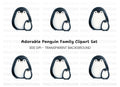Cute Penguin Mother and Baby Clipart Bundle