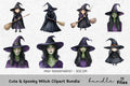 Cute Spooky Witch Clipart Bundle