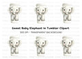 Sweet Elephant Hugging Coffee Cup Clipart Bundle