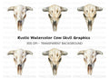 Rustic Cow Skull Graphics Clipart Bundle