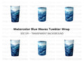 Blue Waves Glass Clipart Bundle