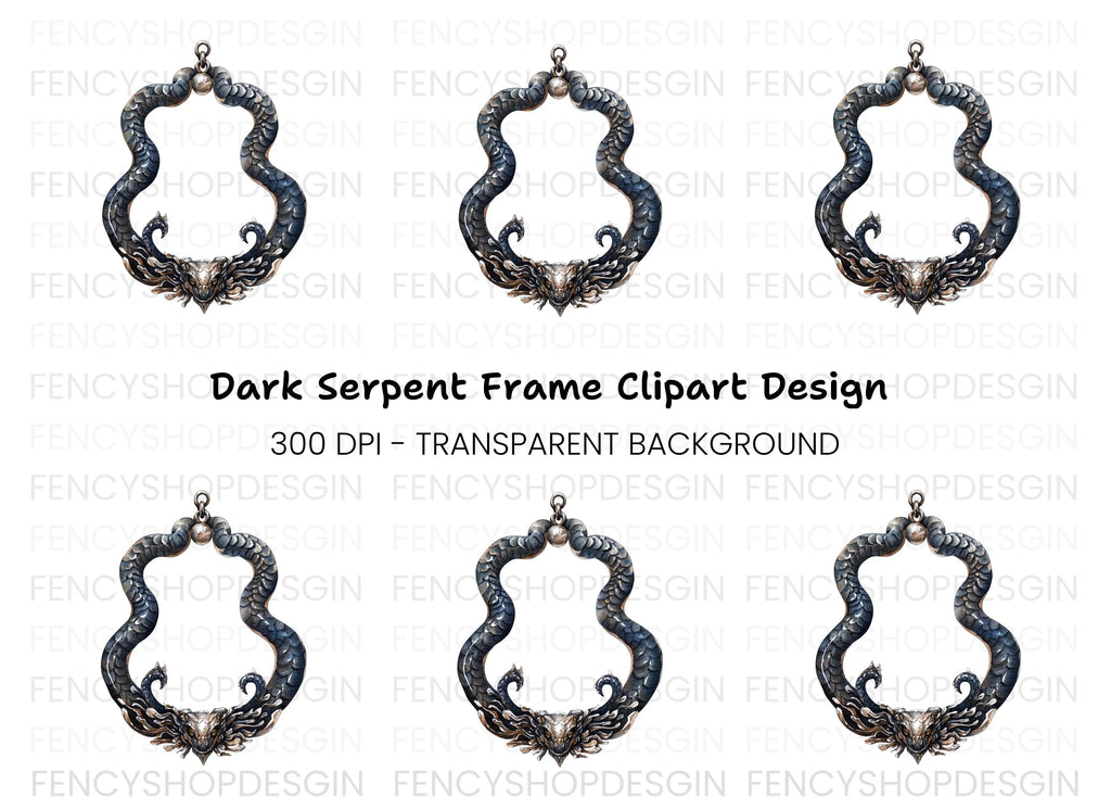 Mystical Serpent Amulet Clipart Bundle