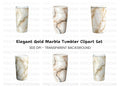 Gold Vein Marble Tumbler Clipart Bundle