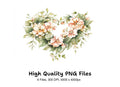 Floral Heart Clipart Bundle