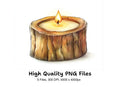 Rustic Wood Candle Clipart Bundle