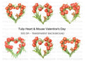 Tulip Heart with Cute Mouse Clipart Bundle