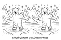 Polar Bear Ice Skating Coloring Books