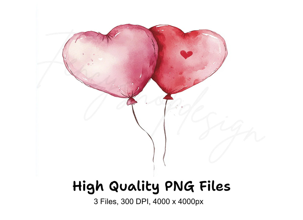 Heart Balloons Clipart Bundle
