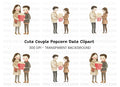 Cute Couple Sharing Popcorn Clipart Bundle