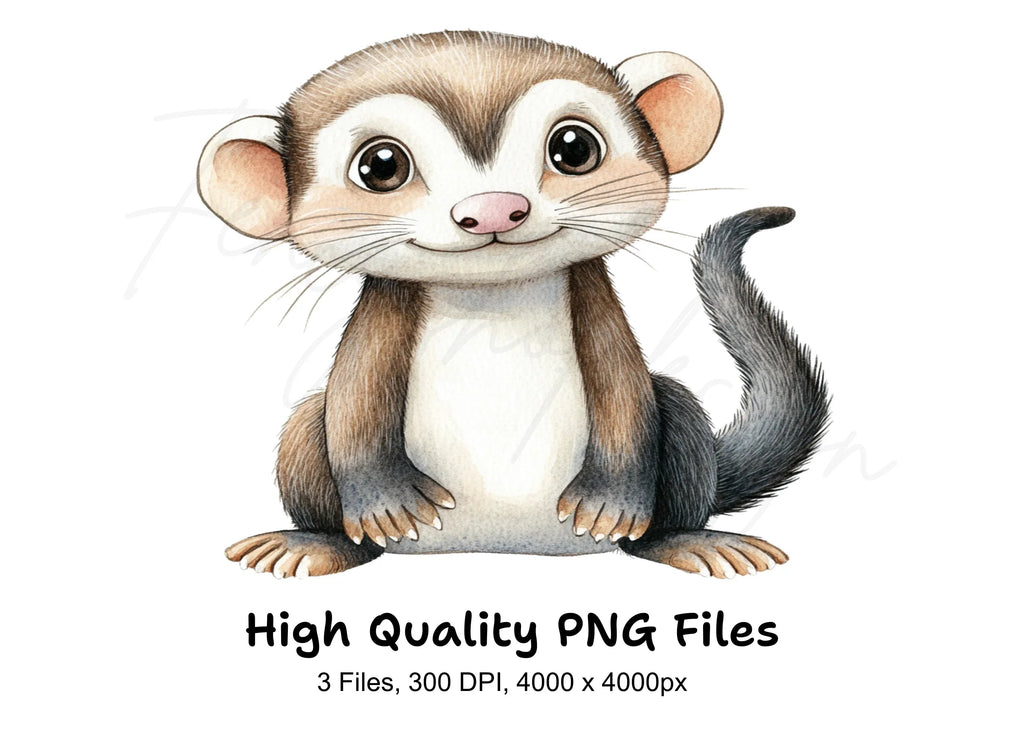 Cute Ferret Clipart Bundle