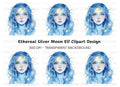 Celestial Blue Haired Girl Clipart Bundle