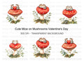 Cute Mice on Mushroom Clipart Bundle