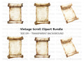 Aged Scroll Clipart Bundle