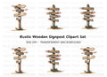 Wooden Directional Signs Clipart Bundle