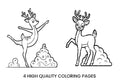 Cute Reindeer Winter Coloring Books