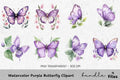 Purple Butterfly Clipart Bundle