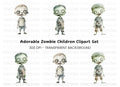 Cute Zombie Boys Clipart Bundle