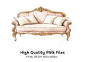 Luxury Vintage Sofas Clipart Bundle