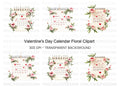 Valentine's Day Calendar Clipart Bundle