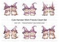 Cute Hamster Witch Clipart Bundle