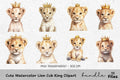 Cute Lion Cub King Clipart Bundle