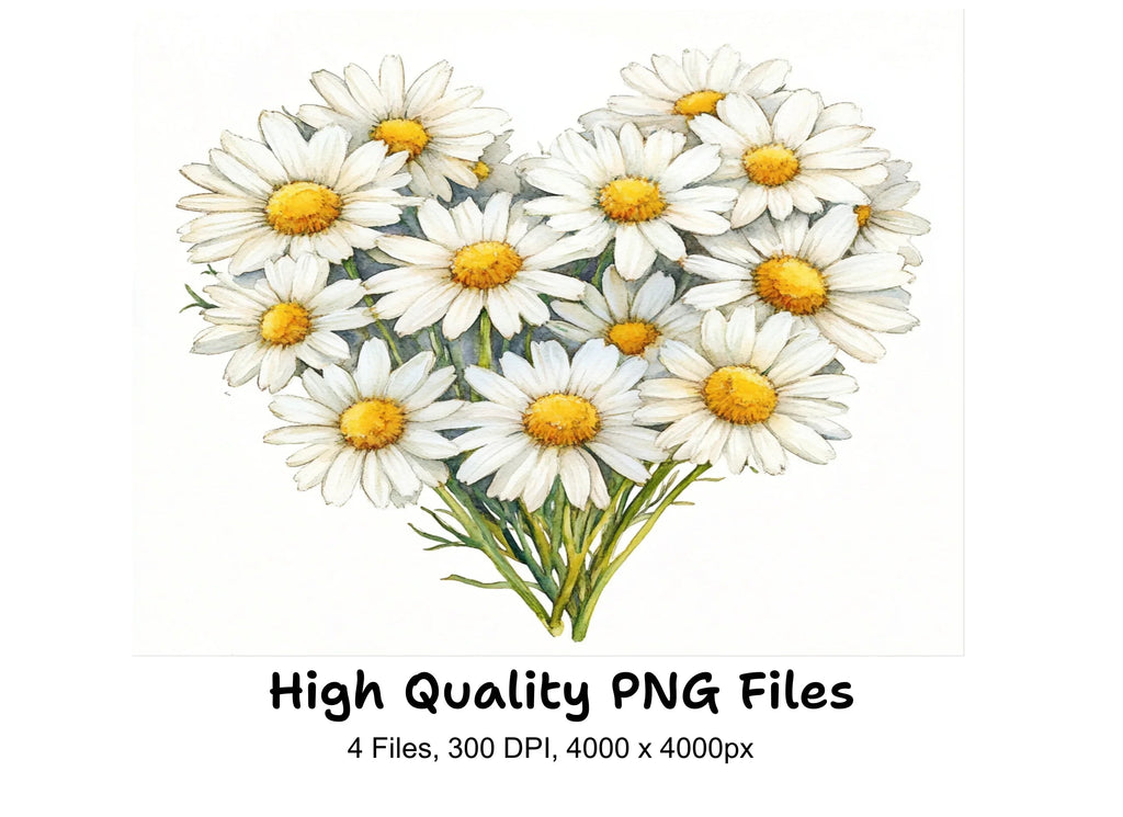 Daisy Flower Bouquets Clipart Bundle