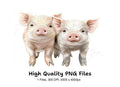 Adorable Piglet Duo Clipart Bundle