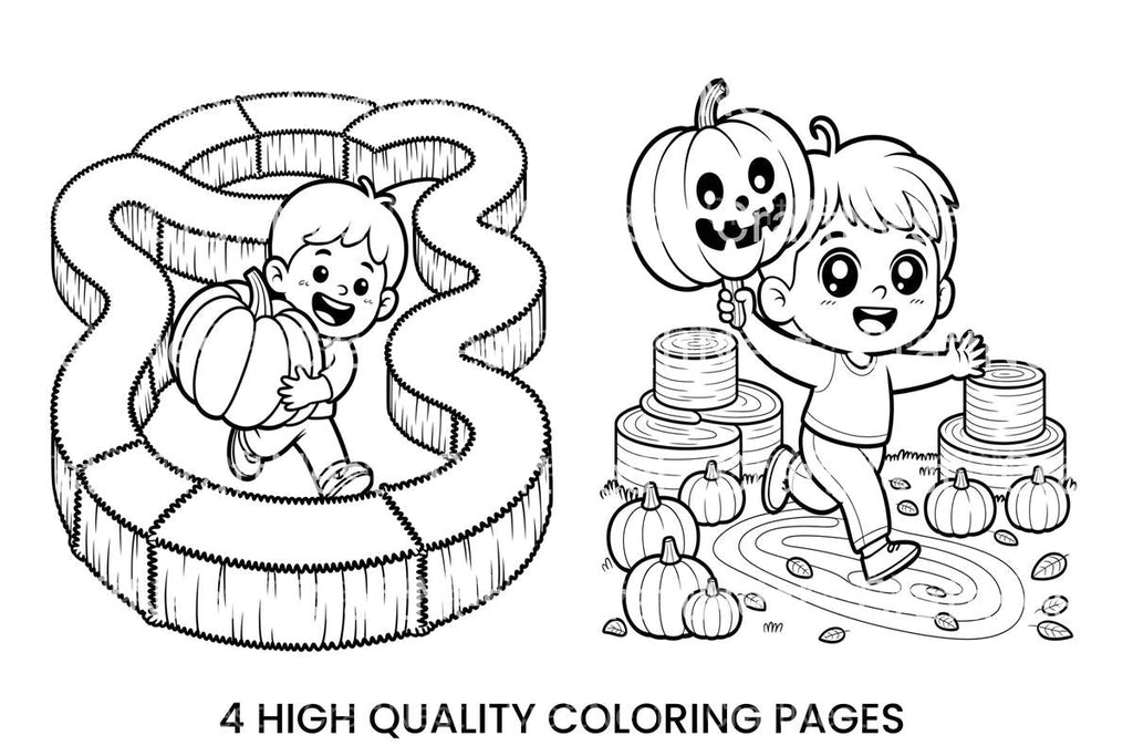 Pumpkin Patch Maze for Kids Coloring Books
