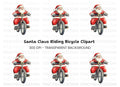 Santa Claus Riding Bicycle Clipart Bundle