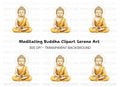 Meditating Buddha with Halo Clipart Bundle