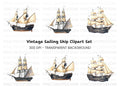 Vintage Pirate Ships Clipart Bundle