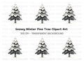 Snowy Pine Tree Winter Clipart Bundle