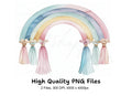 Pastel Rainbow Tassels Clipart Bundle