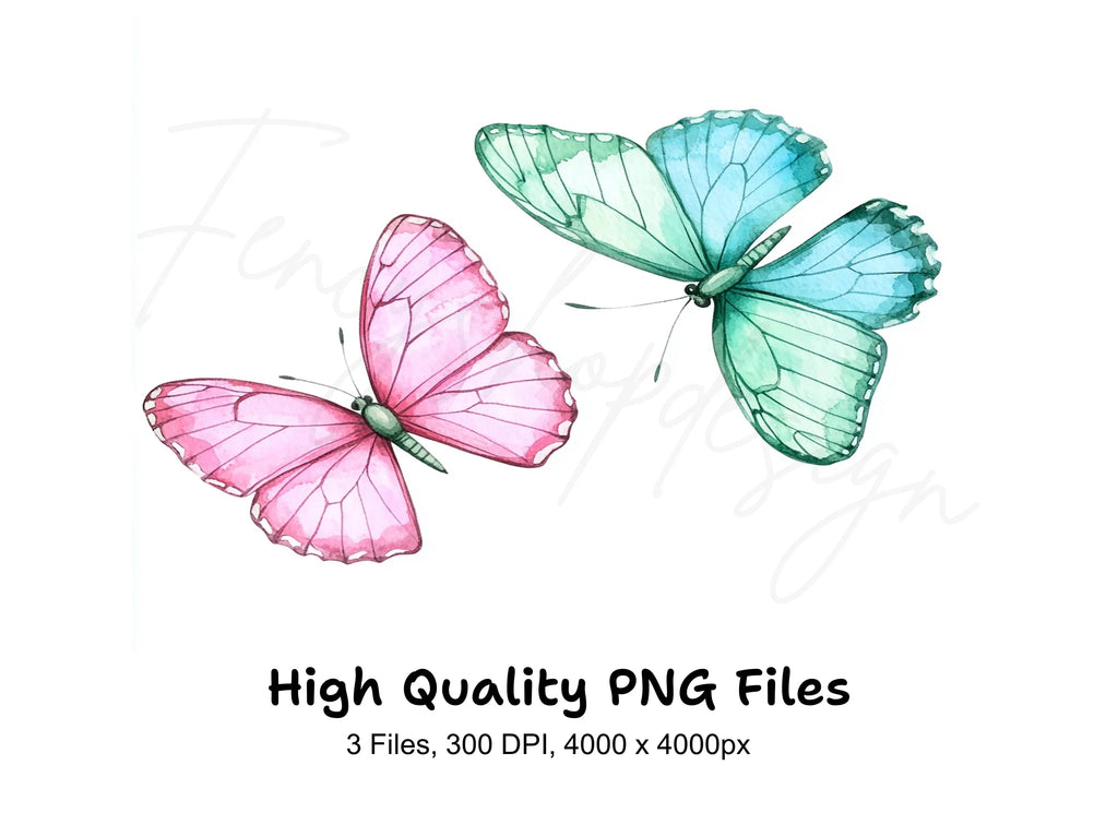 Colorful Butterfly Clipart Bundle